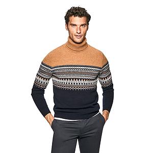 Hackett London pul trui rolkraag heren camel