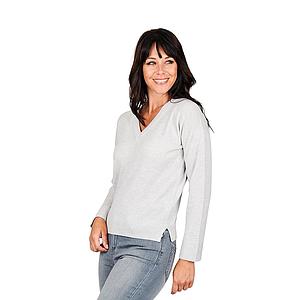 Anneclaire pull trui v-hals dames grijs