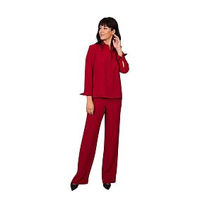 Natan Collection blouse lange mouwen dames donker rood BLANKO-N6NJ03-205