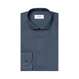 Eton hemd lange mouwen heren donker blauw