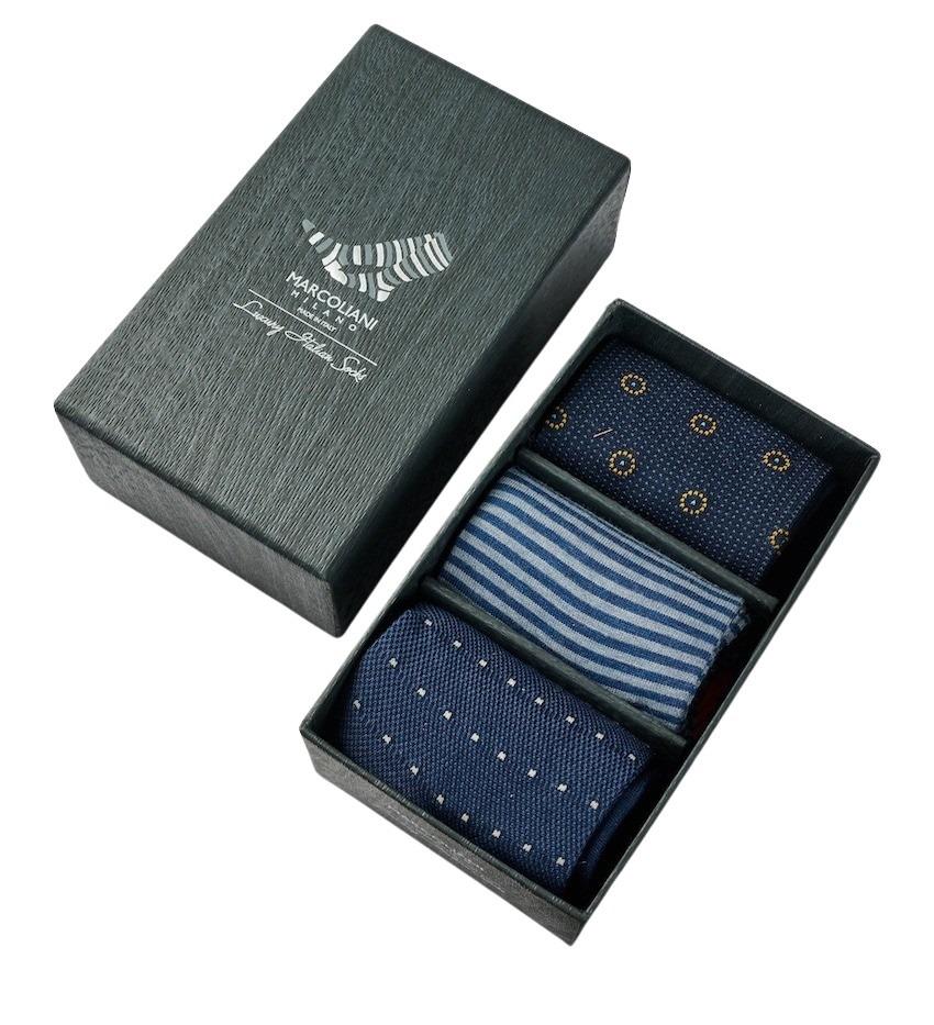 Marcoliani Milano Socks kousen heren blauw 3Pack