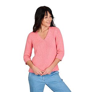 Anneclaire pull trui v-hals dames roze D1118 1612 556