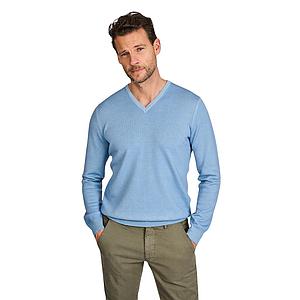 Gran Sasso Men pull trui v-hals heren licht blauw