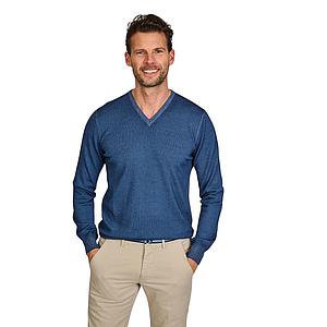 Gran Sasso Men pull trui v-hals heren denim
