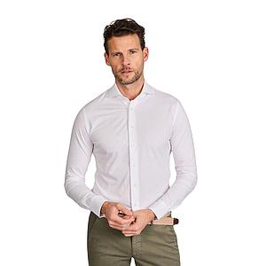 Profuomo hemd lange mouwen heren wit Slim fit
