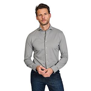 Profuomo hemd lange mouwen heren groen Slim fit