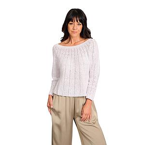 Hemisphere pull trui dames wit