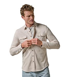 Profuomo hemd lange mouwen heren zand