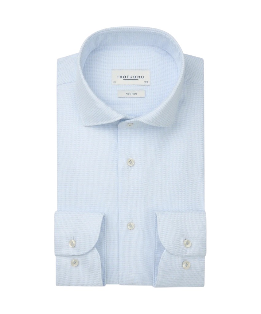 Profuomo hemd lange mouwen heren licht blauw