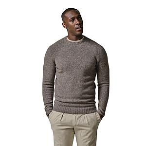 Profuomo pull trui ronde hals heren licht bruin