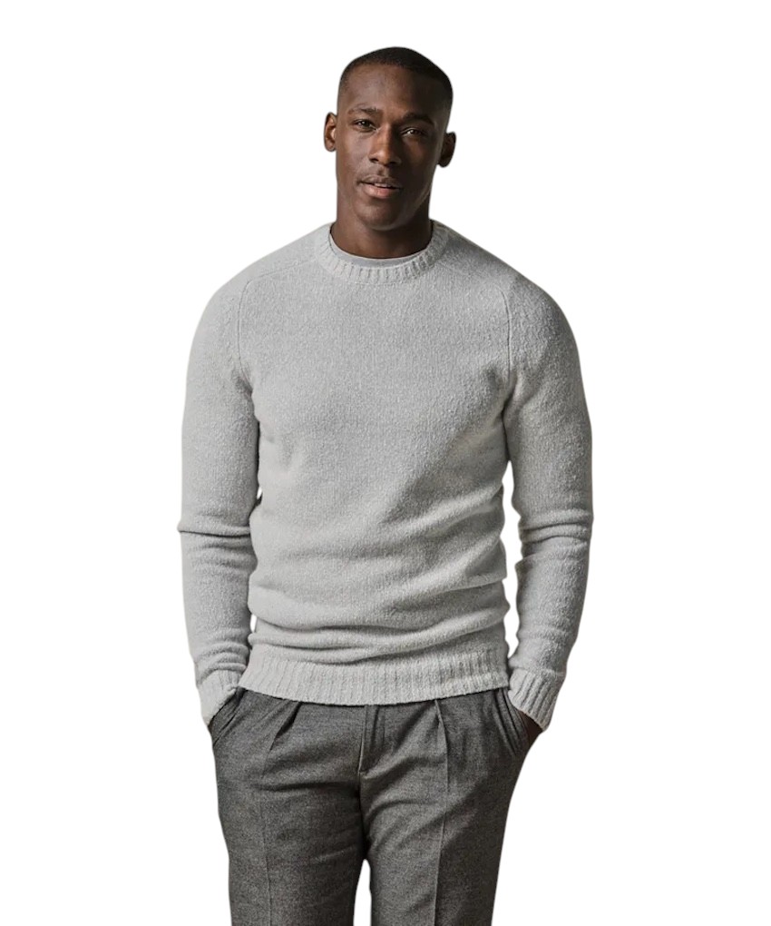 Profuomo pull trui ronde hals heren licht grijs
