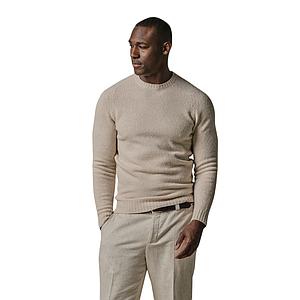 Profuomo pull trui ronde hals heren zand
