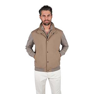 Paul & Shark parka heren licht bruin Hybrid katoen en zijde Typhoon® Platinum