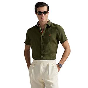 Polo Ralph Lauren Men hemd korte mouwen heren olijf custom fit 710968912002