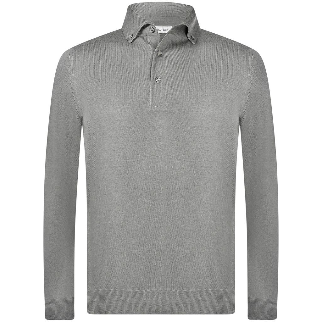 Gran Sasso Men polo shirt lange mouwen heren groen