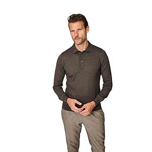 Gran Sasso Men polo shirt lange mouwen heren bruin