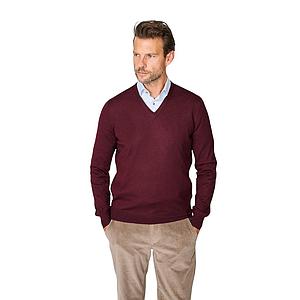 Gran Sasso Men pull trui v-hals heren bordeaux