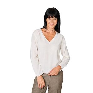 Anneclaire pull trui v-hals dames ecru D1839 857 201