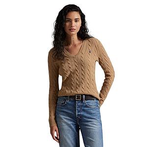 Polo Ralph Lauren Women pull trui v-hals dames camel 211971866002