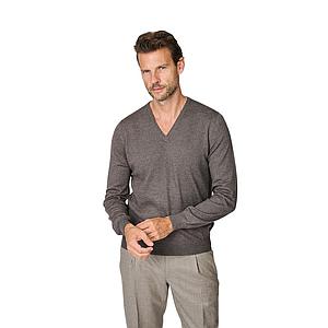 Gran Sasso Men pull trui v-hals heren licht bruin