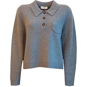 Jeff polo shirt dames grijs Loops