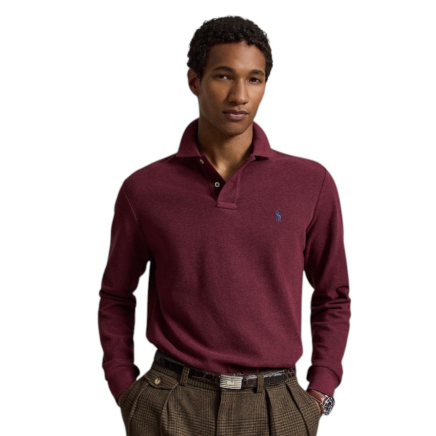 Polo Ralph Lauren Men polo shirt lange mouwen heren bordeaux 710680790095