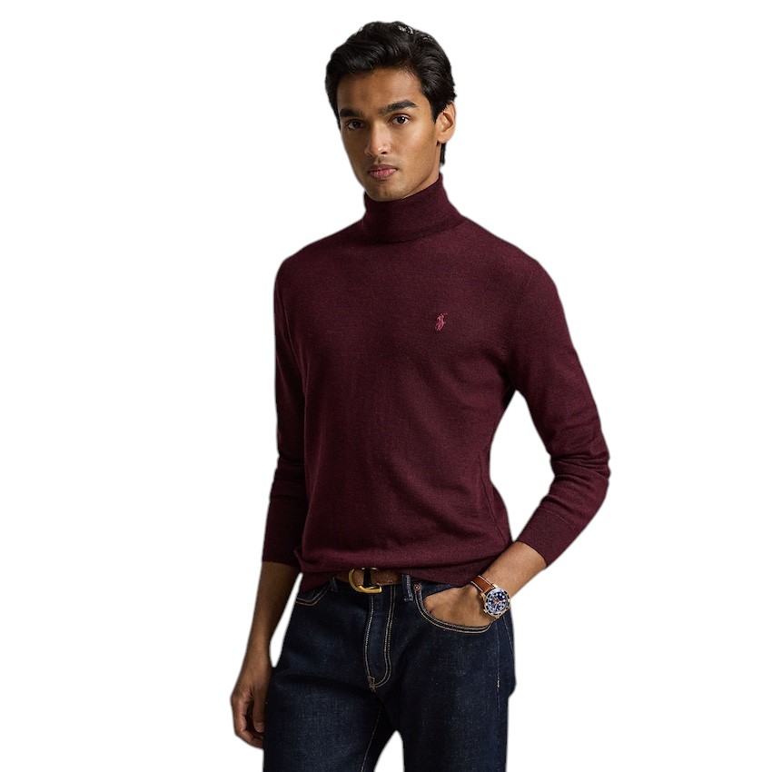 Polo Ralph Lauren Men pull trui rolkraag heren bordeaux 710946145504
