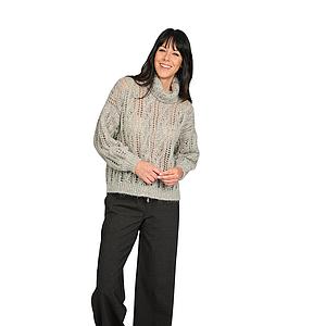 Panicale Cashmere pull trui rolkraag dames greige