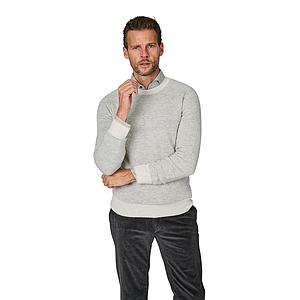 Fradi pull trui ronde hals heren grijs