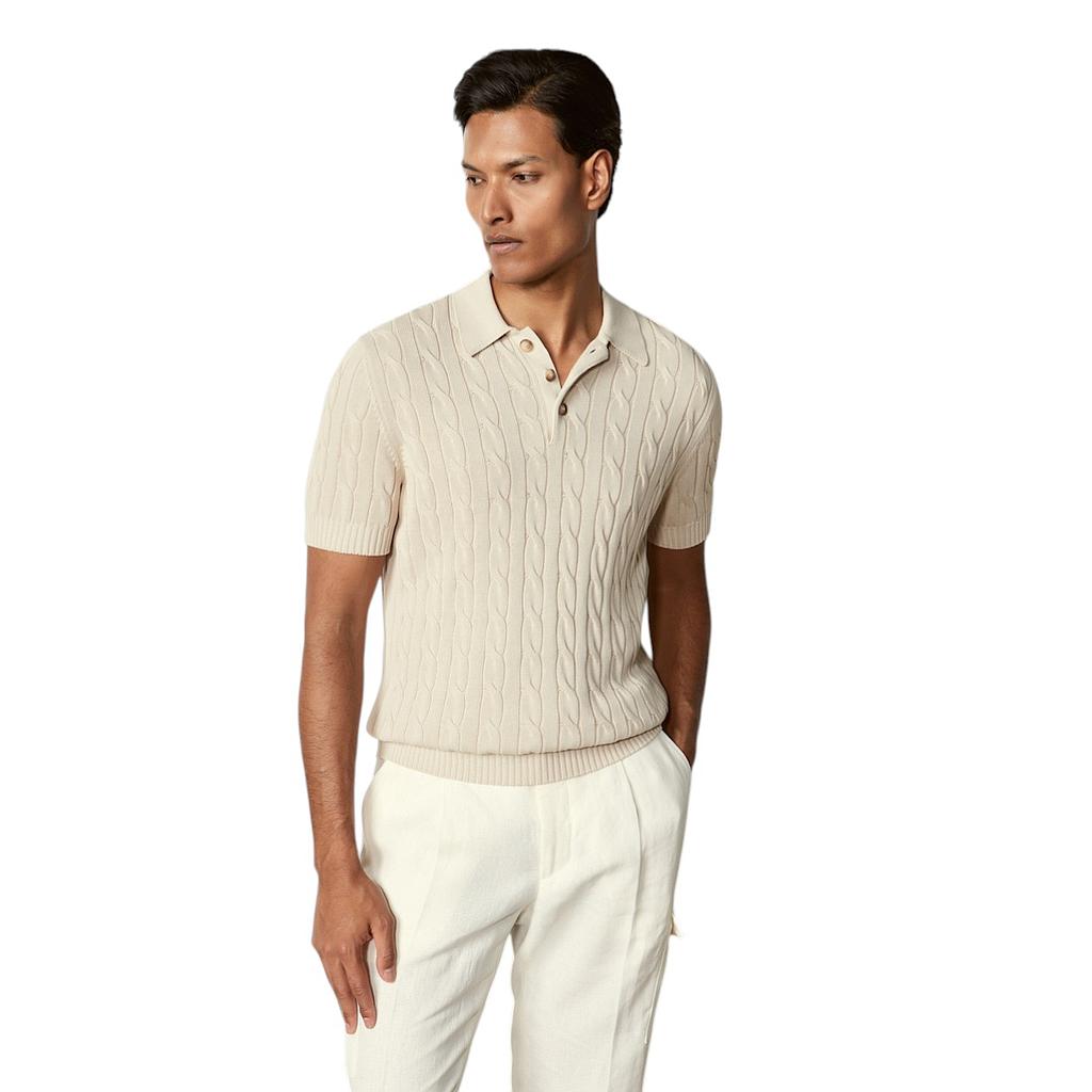 Gran Sasso Men polo shirt heren zand