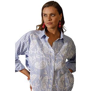 Scapa Flow blouse lange mouwen dames blauw SAAB
