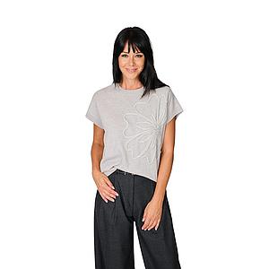 Panicale Cashmere pull trui ronde hals dames grijs
